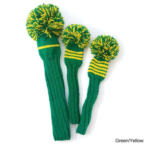 Jan Craig Green Yellow Stripe Headcover Set 1 Jan Craig Green Yellow Stripe Headcover Set