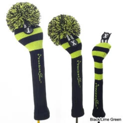 RocketTour Black Base Rugby Stripe Pom Pom Headcover
