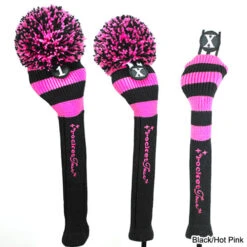 RocketTour Black Base Rugby Stripe Pom Pom Headcover -GolfPro Sales Shop ROC0001 1d