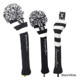 RocketTour Black Base Rugby Stripe Pom Pom Headcover -GolfPro Sales Shop ROC0001 1f