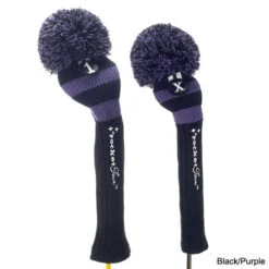 RocketTour Black Base Rugby Stripe Pom Pom Headcover -GolfPro Sales Shop ROC0001 1h