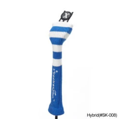 RocketTour Royal Blue Base Rugby Stripe Pom Pom Headcover -GolfPro Sales Shop ROC0007 7c
