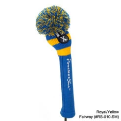 RocketTour Royal Blue Base Rugby Stripe Pom Pom Headcover -GolfPro Sales Shop ROC0007 7e