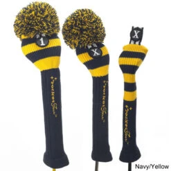RocketTour Navy Base Rugby Stripe Pom Pom Headcover